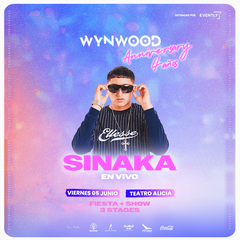 💫 WYNWOOD ANNIVERSARY 💫 +  SINAKA EN VIVO 🔥 VIERNES 5 JUNIO - TEATRO ALICIA🌴 image}